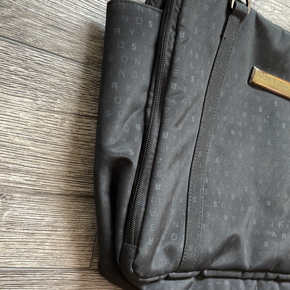 Sonia Rykiel | Monogram Spellout 3 Pocket Computer Tablet Top Handle Nylon Bag - Picture 5 of 12
